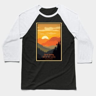 Great Smoky Mountains national park vintage travel poster Baseball T-Shirt